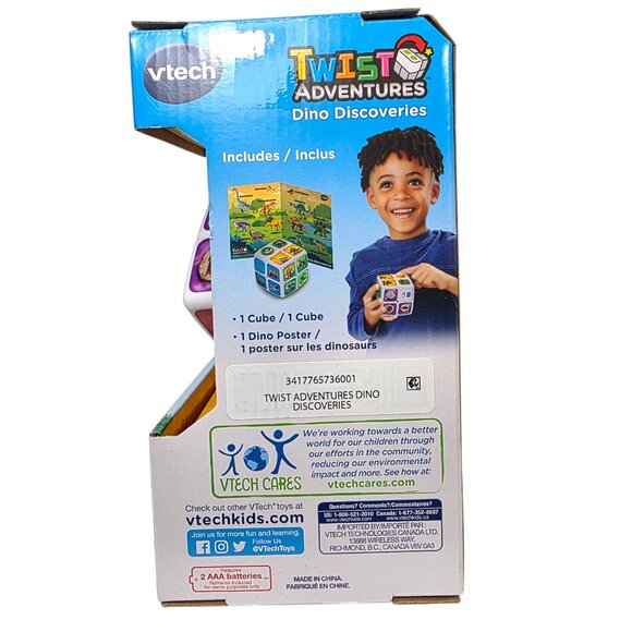 Vtech Twist Adventures Dino Discoveries Activity Unisex Cube Twist & Turn Learn - Picture 7 of 11